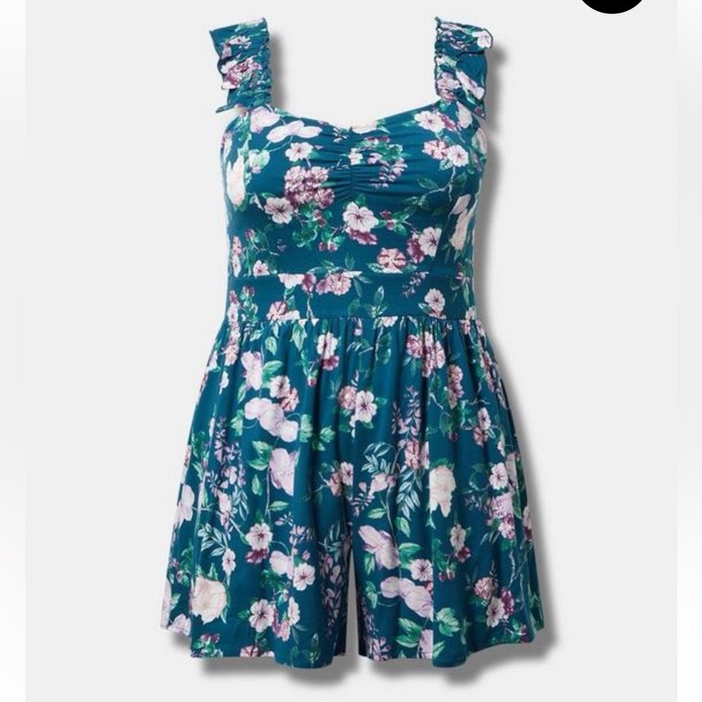Torrid Ruffled Layered Straps Floral Romper